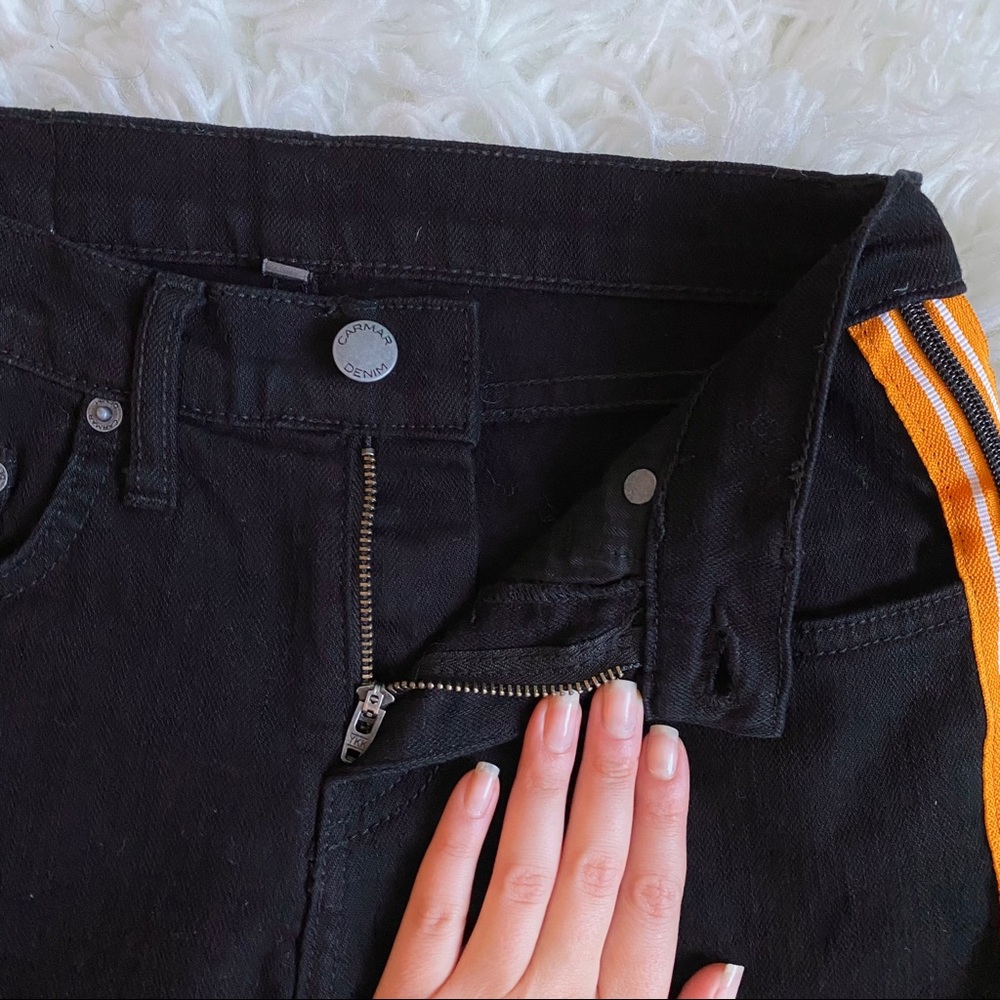 CARMAR Black & Orange Novelty Side Zip Mia Jean-24 - Picture 9 of 12